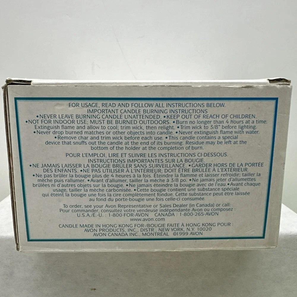 Avon Candle Skin So Soft Large Citronella New Sealed 3x5